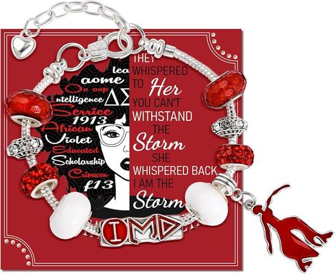 FANCIBAND دلتا سيغما ثيتا نادي نسائي أدوات الفضة سحر أساور للنساء ثعبان سلسلة سوار دلتا نادي نسائي هدايا للنساء حفلة التخرج هدية in Kuwait