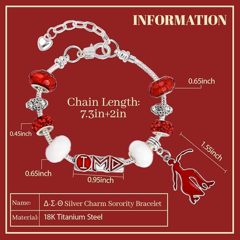 FANCIBAND دلتا سيغما ثيتا نادي نسائي أدوات الفضة سحر أساور للنساء ثعبان سلسلة سوار دلتا نادي نسائي هدايا للنساء حفلة التخرج هدية in Kuwait