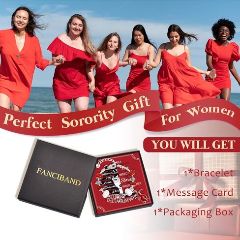 FANCIBAND دلتا سيغما ثيتا نادي نسائي أدوات الفضة سحر أساور للنساء ثعبان سلسلة سوار دلتا نادي نسائي هدايا للنساء حفلة التخرج هدية in Kuwait