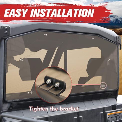 A & UTV PRO Tinted Rear Windshield for Can-Am Defender HD5 HD8 HD9 HD10 Max 2016-2023 Window Panel Accessories, Dark Hard Coated Polycarbonate Construction Window, 250x Stronger Than Glass in Saudi Arabia