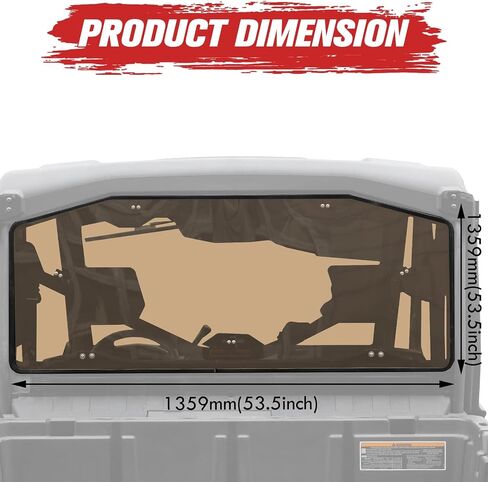 A & UTV PRO Tinted Rear Windshield for Can-Am Defender HD5 HD8 HD9 HD10 Max 2016-2023 Window Panel Accessories, Dark Hard Coated Polycarbonate Construction Window, 250x Stronger Than Glass in Saudi Arabia