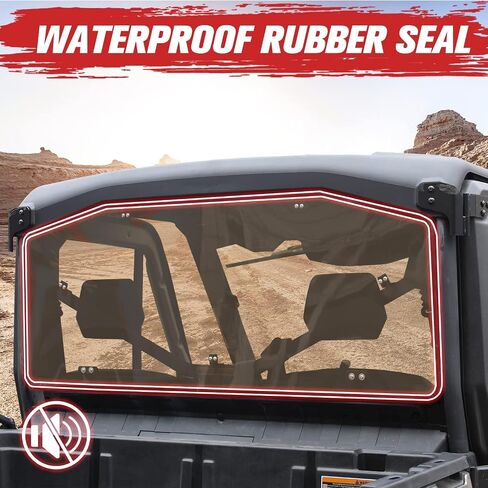 A & UTV PRO Tinted Rear Windshield for Can-Am Defender HD5 HD8 HD9 HD10 Max 2016-2023 Window Panel Accessories, Dark Hard Coated Polycarbonate Construction Window, 250x Stronger Than Glass in Saudi Arabia