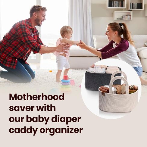 Zaakash Pink Baby Diaper Caddy Organizer, Diaper Organizer for Changing Table Organizer, Baby Organizer for Nursery, Car Diaper Caddy Basket, Baby Caddy Organizer, Baby Gift Basket in Saudi Arabia