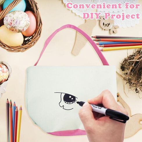 phliofd 3pcs سلال عيد الفصح للأطفال، قماش شخصية سلة أرنب عيد الفصح فارغة مع ذيول أرنب عيد الفصح سلة البيض السائبة للبنين الفتيات بيض عيد الفصح الصيد هدية عيد الفصح زينة عيد الفصح in Kuwait