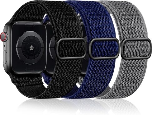 حلقة منفردة مضفرة ومطاطة من Maledan متوافقة مع أساور ساعة Apple 44 مم 45 مم 40 مم 38 مم 41 مم 42 مم 49 مم للنساء والرجال، أساور معصم مطاطية من النايلون الناعم لسلسلة iWatch Ultra 2 9 8 7 6 5 4 3 2 1 SE in Kuwait