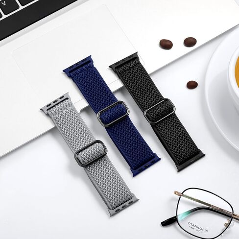 حلقة منفردة مضفرة ومطاطة من Maledan متوافقة مع أساور ساعة Apple 44 مم 45 مم 40 مم 38 مم 41 مم 42 مم 49 مم للنساء والرجال، أساور معصم مطاطية من النايلون الناعم لسلسلة iWatch Ultra 2 9 8 7 6 5 4 3 2 1 SE in Kuwait