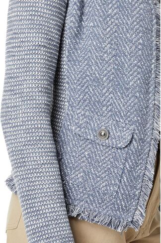 NIC+ZOE Women's Fringe Mix Knit Pocket Jacket in Saudi Arabia