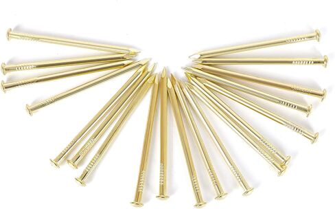 5 Sizes Hardware Nails Assortment Kit, Flat Nails for Picture Wall Hanging, Wood Nails, Common Nails Hanging Nails, Gold, 400 PCS in Saudi Arabia