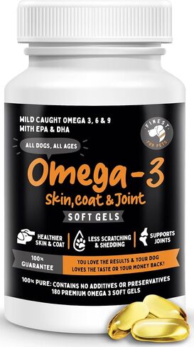 Omega 3 for Dogs & Cats. 1,545mg Omega-3 per Teaspoon (32oz). 100% Pure Fish Oil with EPA & DHA for Joints, Skin & Coat, Itching, Heart & Immune Health. Stronger Than Salmon Oil. Unflavored Omegease. in Saudi Arabia
