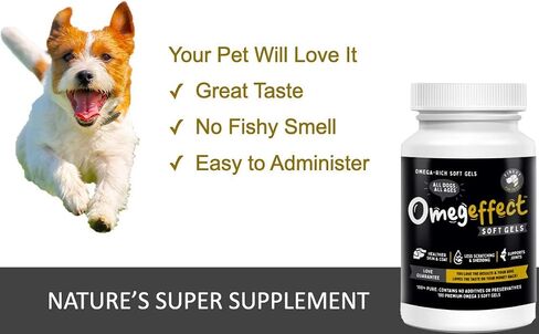 Omega 3 for Dogs & Cats. 1,545mg Omega-3 per Teaspoon (32oz). 100% Pure Fish Oil with EPA & DHA for Joints, Skin & Coat, Itching, Heart & Immune Health. Stronger Than Salmon Oil. Unflavored Omegease. in Saudi Arabia
