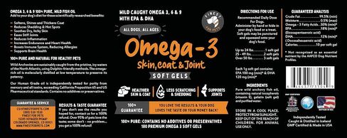 Omega 3 for Dogs & Cats. 1,545mg Omega-3 per Teaspoon (32oz). 100% Pure Fish Oil with EPA & DHA for Joints, Skin & Coat, Itching, Heart & Immune Health. Stronger Than Salmon Oil. Unflavored Omegease. in Saudi Arabia