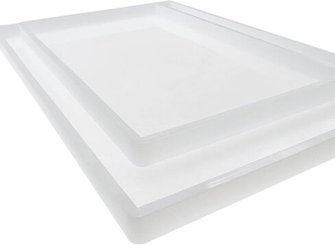 Woohome Large Silicone Resin Tray Mold, 7.8×11.8 inch/ 5.9×9.8inch Rectangle Plate Epoxy Resin Casting Mold for DIY Faux Agate Tray, Serving Board, Coaster, Home Decor in Saudi Arabia