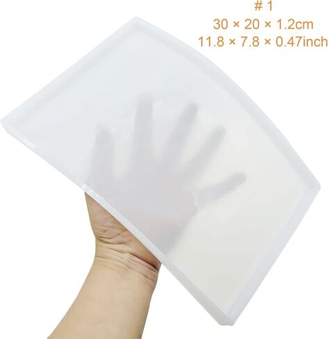 Woohome Large Silicone Resin Tray Mold, 7.8×11.8 inch/ 5.9×9.8inch Rectangle Plate Epoxy Resin Casting Mold for DIY Faux Agate Tray, Serving Board, Coaster, Home Decor in Saudi Arabia