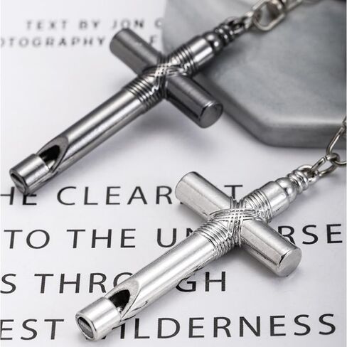 ARFUKA Emergency Whistle Survival Whistle Safety Whistle Cross Whistle with Keychain for Hiking Camping Sports Pack of 2 in Saudi Arabia