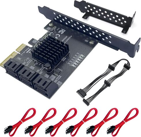 PCIE X1 SATA 3.0 Controller Card 2 Port PCIE SATA 6Gbps Expansion Card | Non-Raid with Low Profile Bracket, Compatible with SSD/ HDD, Windows/Mac/Linux in Saudi Arabia