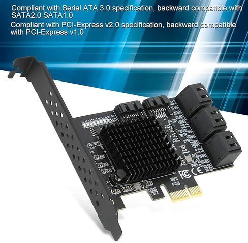 بطاقة توسيع PCIE إلى SATA، بطاقة رفع محول SATA3.0 ذات 8 منافذ قابلة للتبديل السريع تناسب 88SE92xx JMB5XX متوافقة مع محركات الأقراص الصلبة SATA 6G 3G 1.5G تدعم PCIE X2 X4 X8 X16 in Kuwait