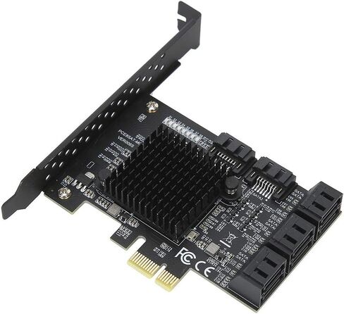 بطاقة توسيع PCIE إلى SATA، بطاقة رفع محول SATA3.0 ذات 8 منافذ قابلة للتبديل السريع تناسب 88SE92xx JMB5XX متوافقة مع محركات الأقراص الصلبة SATA 6G 3G 1.5G تدعم PCIE X2 X4 X8 X16 in Kuwait