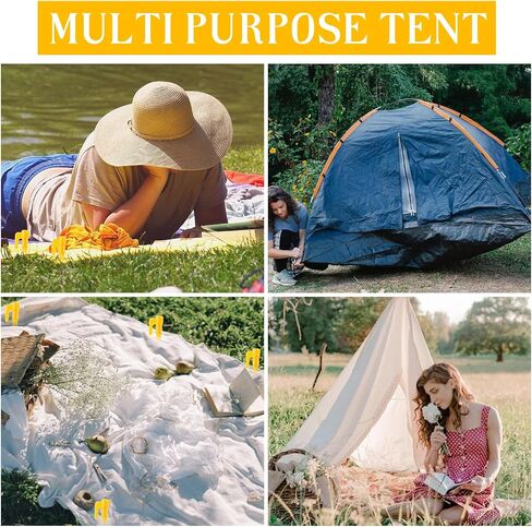 LLMSIX 24PCS Plastic Tent Pegs, 5.7inch Heavy Duty Plastic Canopy Stakes Reusable Tarp Pegs Camping Stakes for Garden Landscaping Outdoor Camping Tent Rain Tarps (Yellow) in Saudi Arabia