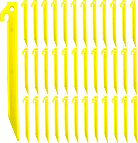 36Pcs 9 Inches Plastic Tent Stakes Halloween Christmas Inflatable Camping Yard Tent Stakes Replacement Light Safe Tent Stakes Heavy Duty Canopy Anchoring Pegs for Lawn Sand Ground Garden Decorations in Saudi Arabia