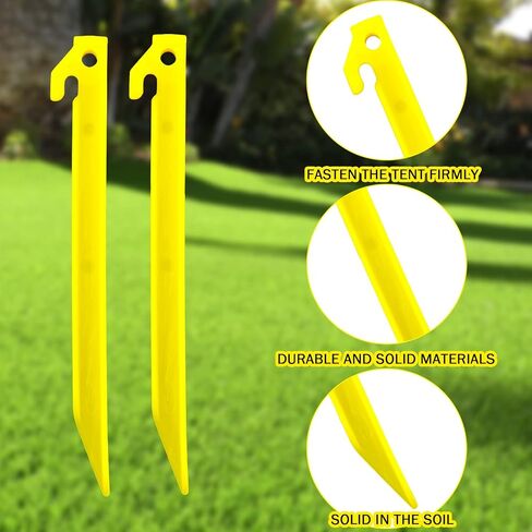 36Pcs 9 Inches Plastic Tent Stakes Halloween Christmas Inflatable Camping Yard Tent Stakes Replacement Light Safe Tent Stakes Heavy Duty Canopy Anchoring Pegs for Lawn Sand Ground Garden Decorations in Saudi Arabia