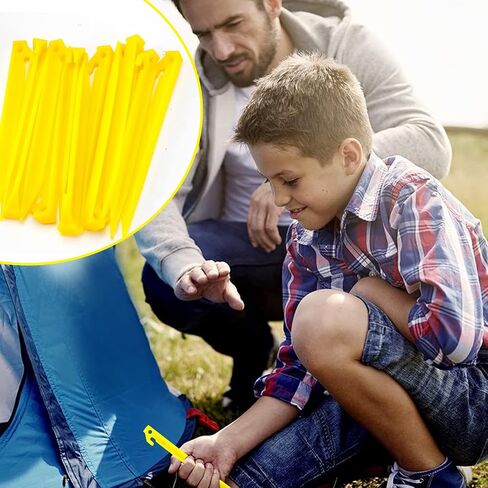 36Pcs 9 Inches Plastic Tent Stakes Halloween Christmas Inflatable Camping Yard Tent Stakes Replacement Light Safe Tent Stakes Heavy Duty Canopy Anchoring Pegs for Lawn Sand Ground Garden Decorations in Saudi Arabia