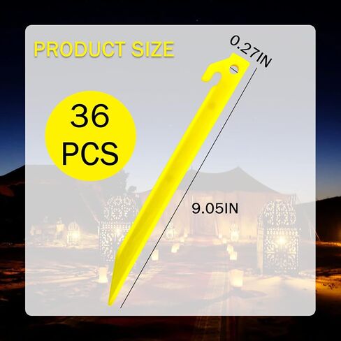 36Pcs 9 Inches Plastic Tent Stakes Halloween Christmas Inflatable Camping Yard Tent Stakes Replacement Light Safe Tent Stakes Heavy Duty Canopy Anchoring Pegs for Lawn Sand Ground Garden Decorations in Saudi Arabia