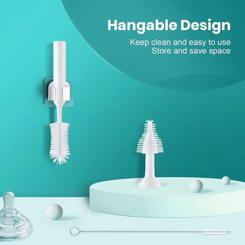 Oustartom Electric Bottle Brush Cleaner - Professional Baby Bottle Cleaner and Brush for Infant Accessories and Straw Cups - Rechargeable with Interchangeable Brush Heads in Saudi Arabia