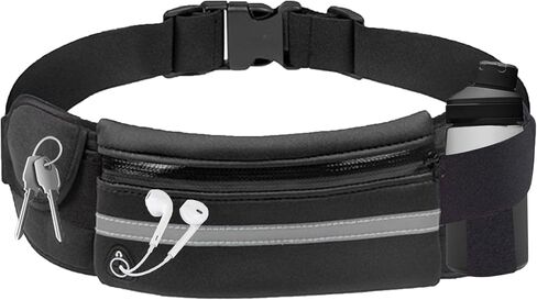 Slim Running Belt Fanny Pack for Women and Men, Waist Pack Bag Runners Belt Jogging Pocket Belt for Phone Holder, Hiking, Cycling, Workout, Travelling -Black in Saudi Arabia