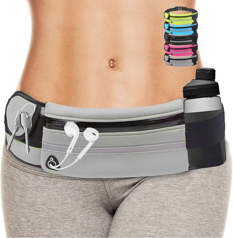 Slim Running Belt Fanny Pack for Women and Men, Waist Pack Bag Runners Belt Jogging Pocket Belt for Phone Holder, Hiking, Cycling, Workout, Travelling -Black in Saudi Arabia