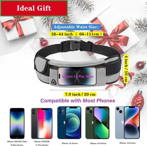 Slim Running Belt Fanny Pack for Women and Men, Waist Pack Bag Runners Belt Jogging Pocket Belt for Phone Holder, Hiking, Cycling, Workout, Travelling -Black in Saudi Arabia