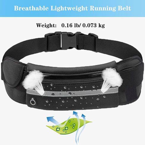 Slim Running Belt Fanny Pack for Women and Men, Waist Pack Bag Runners Belt Jogging Pocket Belt for Phone Holder, Hiking, Cycling, Workout, Travelling -Black in Saudi Arabia