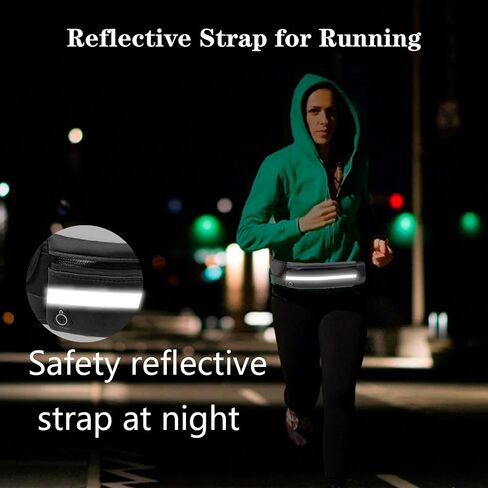 Slim Running Belt Fanny Pack for Women and Men, Waist Pack Bag Runners Belt Jogging Pocket Belt for Phone Holder, Hiking, Cycling, Workout, Travelling -Black in Saudi Arabia