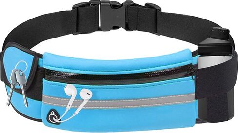 حزام الجري النحيف للنساء والرجال، حزام الخصر وحزام الركض وحزام الجيب لحامل الهاتف، والمشي لمسافات طويلة، وركوب الدراجات، والتمرين، والسفر - أسود in Kuwait