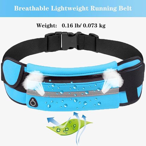 حزام الجري النحيف للنساء والرجال، حزام الخصر وحزام الركض وحزام الجيب لحامل الهاتف، والمشي لمسافات طويلة، وركوب الدراجات، والتمرين، والسفر - أسود in Kuwait