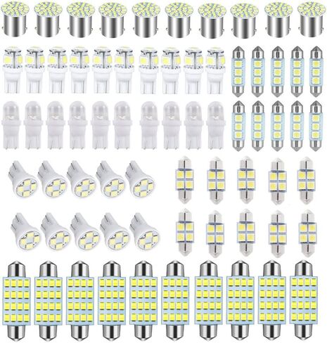 Ausfyyam 70 Pieces LED Car Bulb Kit Interior Car Lights LED Dome Light LED Bulbs Replacement Festoon Bulbs for Car Map Dome Trunk Cargo Door Courtesy License Plate Light in Saudi Arabia