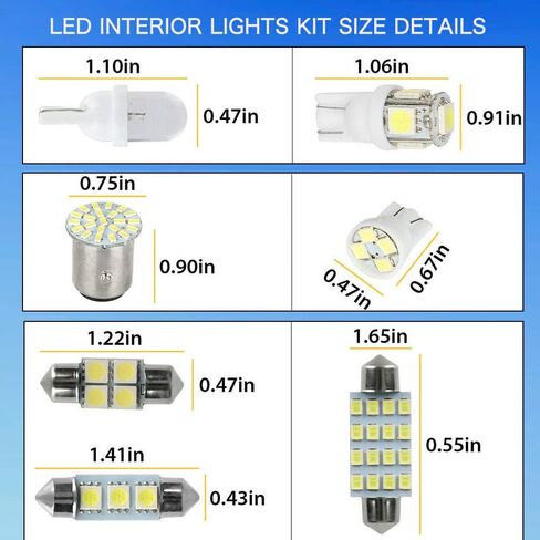 Ausfyyam 70 Pieces LED Car Bulb Kit Interior Car Lights LED Dome Light LED Bulbs Replacement Festoon Bulbs for Car Map Dome Trunk Cargo Door Courtesy License Plate Light in Saudi Arabia