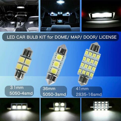 Ausfyyam 70 Pieces LED Car Bulb Kit Interior Car Lights LED Dome Light LED Bulbs Replacement Festoon Bulbs for Car Map Dome Trunk Cargo Door Courtesy License Plate Light in Saudi Arabia