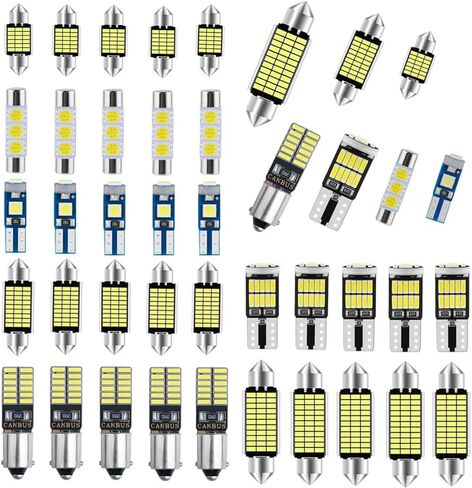 Ausfyyam 70 Pieces LED Car Bulb Kit Interior Car Lights LED Dome Light LED Bulbs Replacement Festoon Bulbs for Car Map Dome Trunk Cargo Door Courtesy License Plate Light in Saudi Arabia