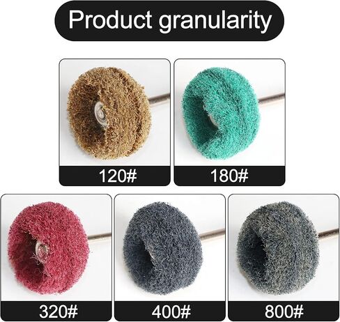 FPPO Abrasive Buffing Polishing Wheel Set for Rotary Tool,Mini scouring pad Brush Polishing kit, Removal of Rust,Deburring on Metal Surface,with 3mm Mandrel (mix50pcs) in Saudi Arabia