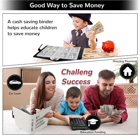 100 Envelopes Money Saving Challenge, Money Saving Binder, Fun Savings Challenges Book with Envelopes, A5 Money Saving, Budget Book for Family, Budget Binder with Cash Envelopes to Save $5050 & Pen in Saudi Arabia
