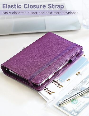 A6 Budget Binder with 10 Zipper Envelopes, PU Leather Money Binder Organizer for Cash Envelope Binder for Budgeting, Savings Binder with Budget Sheets & Stickers, Budget Organizer for Cash in Saudi Arabia