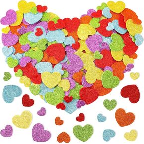 Fall Leaf Foam Sticker, JULBEAR 300Pcs Autumn Thanksgiving Glitter Maple Leaves Self Adhesive Foam Stickers for Kids Thanksgiving Party Favors DIY Crafts Thanksgiving Decorations in Kuwait