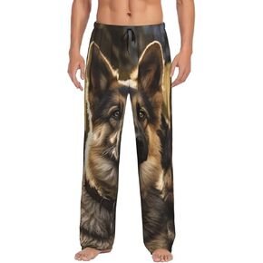 Mens Pajama Pants With Pockets, Soft Lightweight Lounge Bottoms German Shepherd Sleepwear Pj For Men in Saudi Arabia