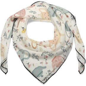 Vintage Floral Books Silk Scarf Large Square Head Scarves Fashionable Soft Bandanas Decoration For Women 27 Inch in Saudi Arabia