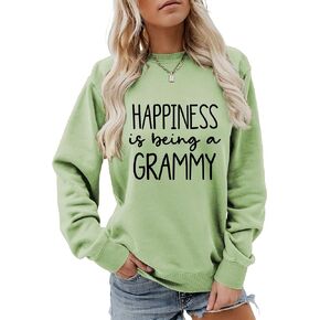 MEKOTSK Happiness Is Being A Grammy Sweatshirt Womens Funny Grandma Shirts Long Sleeve Crew Neck Trendy Pullover Tops in Saudi Arabia