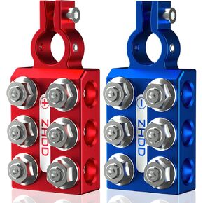 Lead Acid Battery Terminal Connector,8AWG up to 4/0 AWG Gauge Multi Cable Connection Clamp Extender (4 Holders (2/0 AWG, 1/0 AWG)+4 Studs (8 mm), 8-Way) in Saudi Arabia