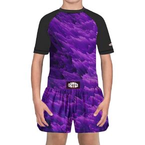 O2TEE Unisex Youth Kids Rash Guard Shorts Sets for Boys Girls Boxing Daily Multi-Sport in Saudi Arabia