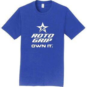 Logo Infusion Blue T-Shirt 100% Cotton - Roto Grip Bowling - White Roto Grip Logo - Design 00AU in Saudi Arabia