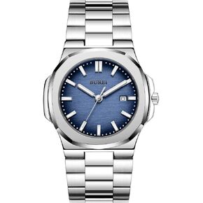 BUREI Men Watches Gifts for Men Fashion Stainless Steel Analog Quartz Waterproof Watches for Mens in Kuwait