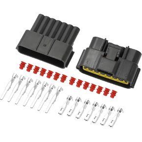 7 Pin Auto Wiring Harness Connector Plug - Car Male Female Wire Terminal Connector - for Nissan Plastic Gray Yellow - 1 Set in Saudi Arabia